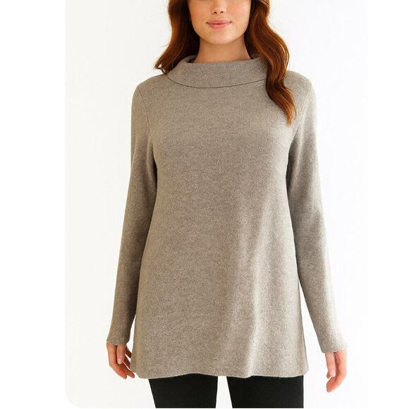 Apt. 9 Mock neck sweater beige/tan long sleeve SZ M long torse fit - Picture 1 of 8